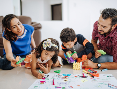 family playing together