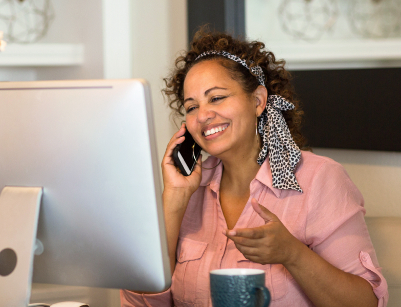 Women talking on phone